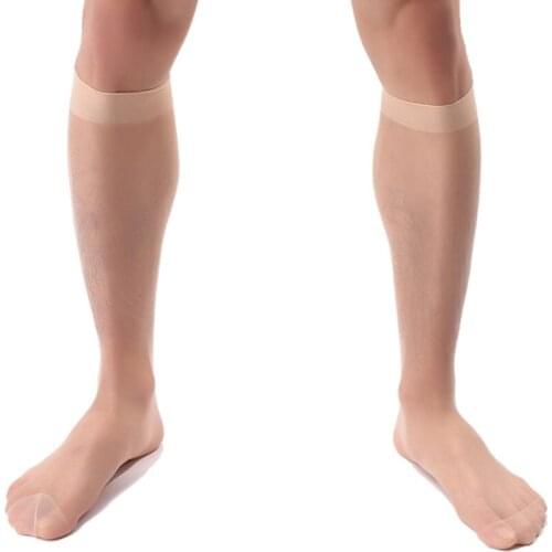 Fcare 5Pairs =10PCS Summer Mens tube stockings Japan TNT ultra-thin transparent sexy tube Nylon knee high socks