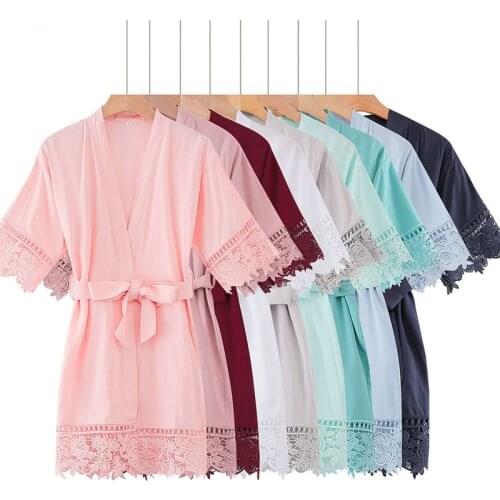 Flower Girl Robes Rayon Cotton Floral Lace Robes Bridal Robe Kids Kimono Robes Party Robe
