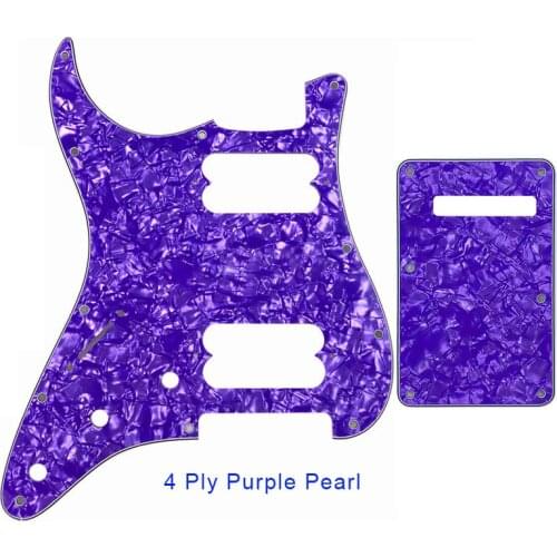 Pleroo Guitar Parts Left Handed Pickguards With Back Plate For Fender Standard And Contemporary Strat ST HH Style Guitar