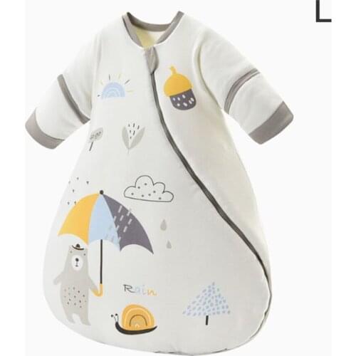 Baby Anti-kick Quilt Blanket Thicken Long Sleeve New Style Round Bottom One-piece Pajamas For Small And Medium-sized Children
