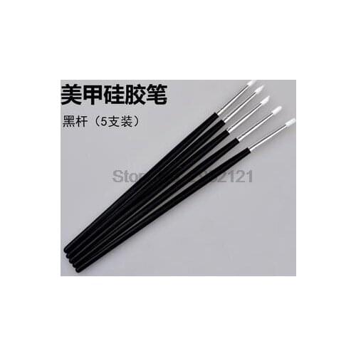 By dhl or ems 500sets 5pcs/set Nail Brush Pen Silicone Head Carving Emboss Shaping 3D DIY Hollow Sculpture Acrylic Manicure new