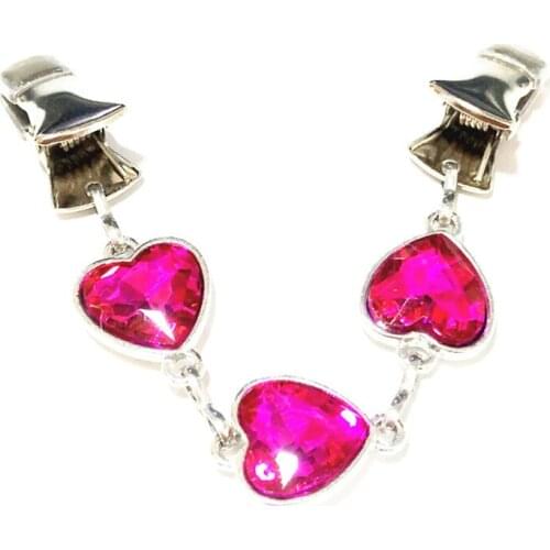 Elegant Rose Red Heart Crystal Cardigan Shawl Clips Women Jewelry Brooch Sweater Guard Buckle Versatile Cinch Clamp