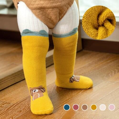 1 Pair Girl Stockings Boy Baby Kids Children Winter Cartoon Leg Warmer Toddler Knee Dancing Long Ballet Golf Rubber Anti Slip