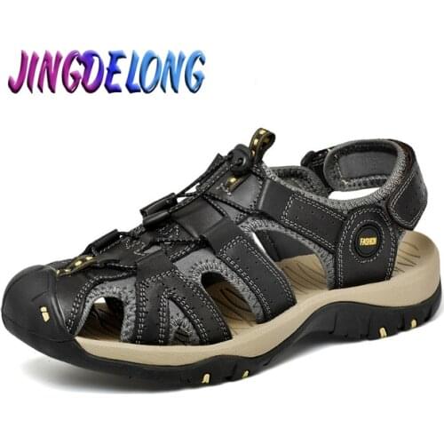 JINGDELONG Men's Leather Sandals China