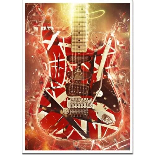 Canvas Print Eddie Vanhalen Guitar Poster Decorative Picture Modern Wall Art Paintings Home Decor No Frame