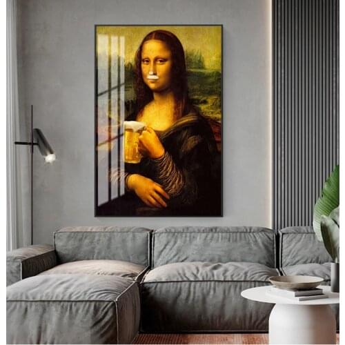 Pictures Living Room Modern Home Decor Nordic Style Minimalism Mona Lisa Wall Art Canvas Prints Beer Painting Modular