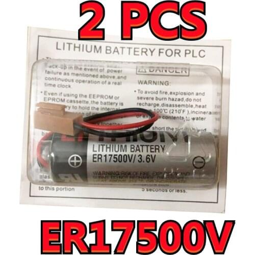 2PCS For TOSHIBA ER17500V ER17/50 CS1W-BAT01 3.6V 2700mAh PLC Lithium Battery With Brown Connectors (Customizable plug)
