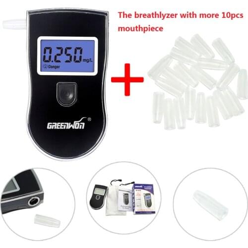 Best gifts with mouthpiece per alcohol meter Prefessional Police Digital Alcohol Tester Breathalyzer AT-818