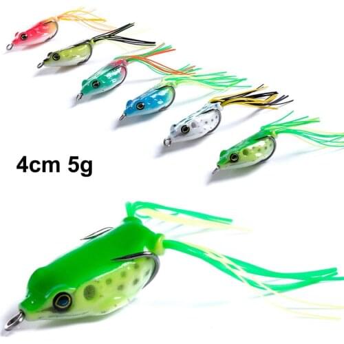 Small Frog Lure Hengjia 1pcs 4cm 5g Weedless Hook Soft Rubber Frog Bait for Snakehead Fishing Tackle