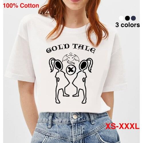 BLINGPAW Minimalist GOLD THLE Print T-shirt Women White Cotton Women Top&Tees Summer Femme Custom Tee Shirts
