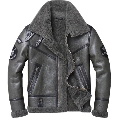 Factory 2019 New Men Grern Shearling Genuine Leather Sheepskin Jacket Fashion Multi-labeling Wool Liner Winter Russia Coats