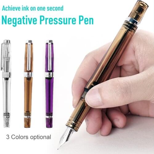 NEW Wing Sung 3013 Vacuum Fountain Pen Resin Transparent Quality EF/F Nib HOT