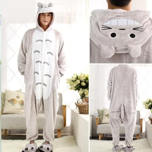 Unicorn Totoro Pajamas Set Women Animal Pajamas Suits Winter Warm One Piece Pyjama Stitch Onesies Cosplay Shark Costume