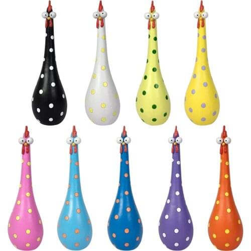 Resin 22cm Funny Rooster Statue Chicken Figurine Decoration Shelf Bookcase Wine Cabinet Sculpture Ornament