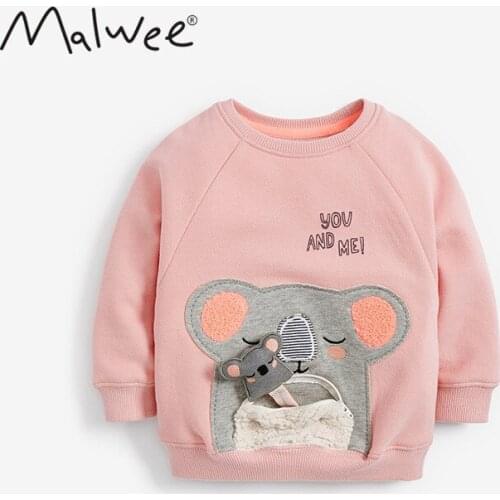 2 3 4 5 6 7 8 Y Baby Girls Hoodies Kids Sweatshirt Girls Cute Cartoon Print Pullover Toddler Baby Long Sleeves Pink Shirt Autumn