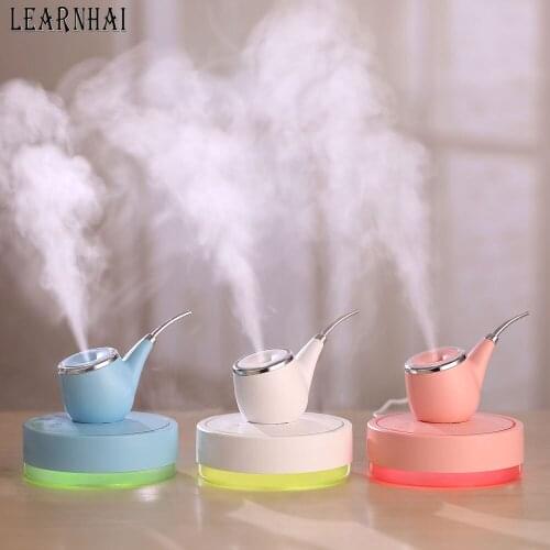 LEARNHAI 110ML Ultrasonic Air Tobacco Pipe Humidifier Mini Aroma Diffuser For Home Car USB Fogger Mist Maker With LED Night Lamp