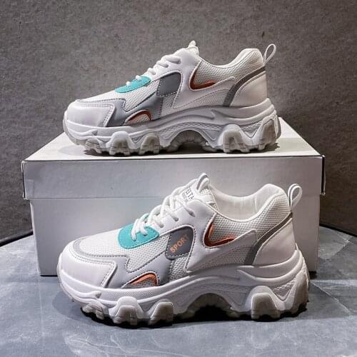 Spring 2021 new womens mesh breathable foot small thick-bottomed casual sneakers