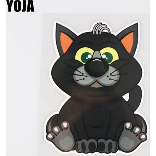 YOJA 9.9X12.9CM Cute Fat Cat Vinyl Decal Car Sticker Fashion Decor Funny Cartoon Animal 19A-0070