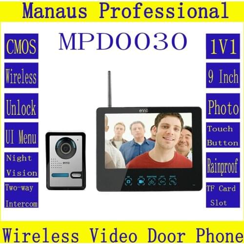 High Quality New 9" Color Wireless Video Door Phone and pictures Record Picture motion detecting to record D30b