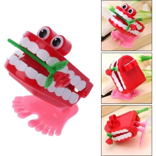Clockwork Jumping Denture Rose Education Mechanical Cute and interesting Denture Jumping Toy