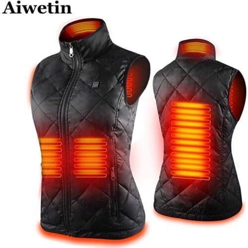 Women Heating vest Autumn and winter Cotton Vest USB Infrared Electric Heating Vest Women Flexible Thermal Winter Warm Jacket