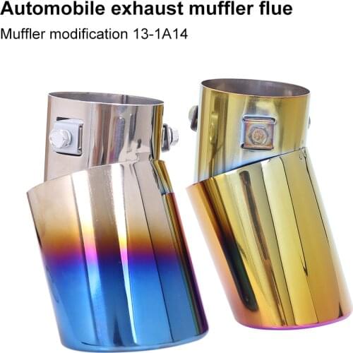 1pcs Universal Car Exhaust Pipe Muffler Stainless Steel Sports Exhaust Decorate Tube 2.36" Outlet End Pipe Car Accessories