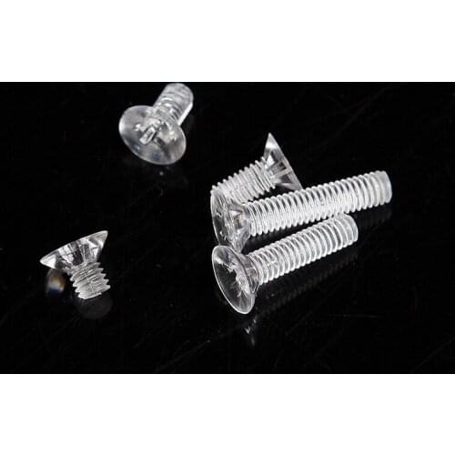 1000PCS M3*4/5/6/8/10/12/16/20/25MM Transparent Acrylic Flat Cross Recessed Countersunk Head Machine Screws clear Screw Fastner