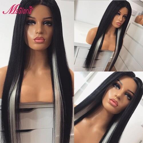 13x4 Transparent Lace Front Human Hair Wigs Silver Highlight Colored Wigs Straight Lace Front Wig Remy Brazilian Hair For Women