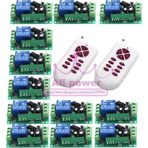2 Controller+12 Receiver DC12V 1CH rf wireless remote control switch/ home appliance wireless remote control switch