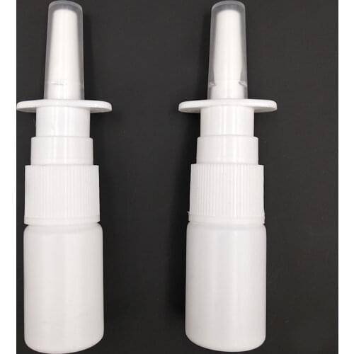 2Pcs/Lot 10ml White Empty Plastic Nasal Spray Bottles Pump Sprayer Mist Nose Spray Refillable Bottle For Medical Packaging