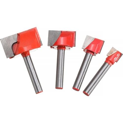 4pcs CNC Carbide End Mill Tool 10/15/22/30mm Bottom Cleaning Wood Milling Router Bits for Woodworking Cutter Tool