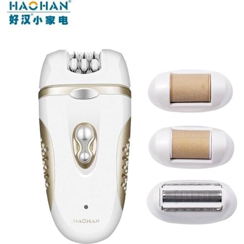 4 in 1 Function Epilator Pulsed Light 2 Speed Comfortable Wind Bikini Trimmer With LED Light Hair Removal Tool For Lady