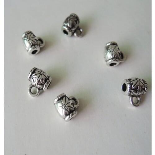 50pcs/lot 6*4mm antique silver connectors beads for diy bracelet spacer beads craft jewelry making findings accessories