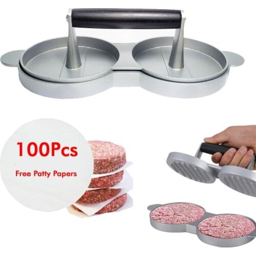 DIY Cakes Patty Maker Aluminum Nonstick Double Burger Press Hamburger Crab Home Kitchen BBQ Cooking Tools