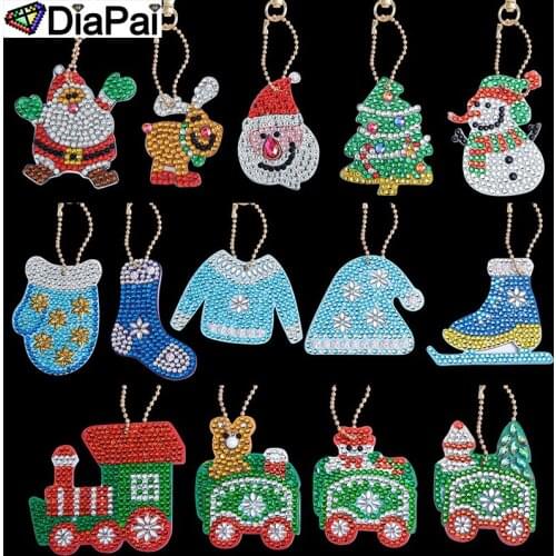 DIAPAI 5D Diamond Painting Keychain Special Rhinestone Embroidery Pendant DIY Craft Kits Cross Stitch Key Chain Accessories