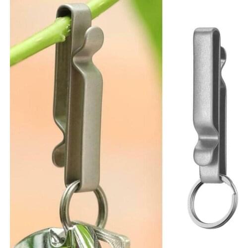 1pcs Titanium Alloy Key Ring Belt Clip Quick Draw Keychain Hanging Buckle Corkscrew