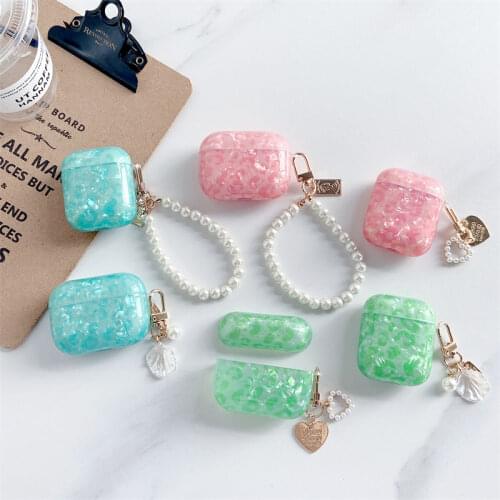 For AirPods 1 2 Pro Cases Luxury Leopard Texture Marble Hard Glossy Earphone Case Charging Cover with Cute Keychain Gifts