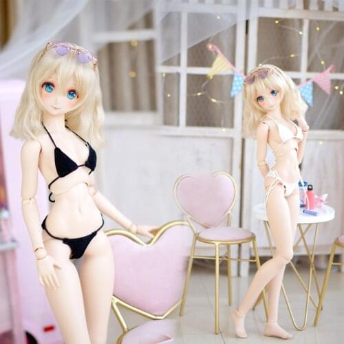 D03-P471 children toy BJD DD SD MSD 1/3 1/4 dolls clothes black white Lace-up bikini swimsuit set