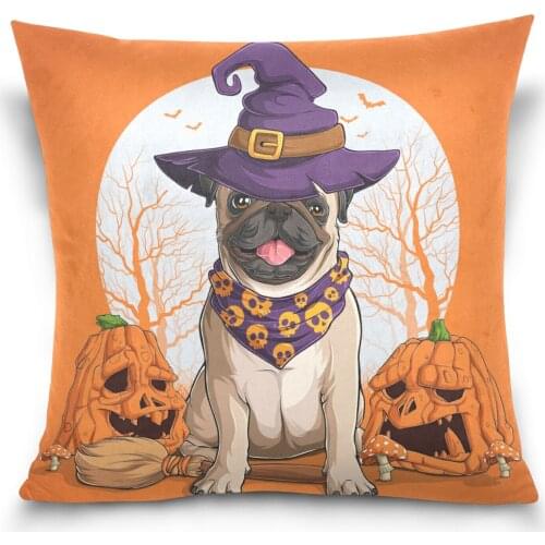 Halloween Decor Pumpkin Bat Ghost Throw Pillow Cover Sofa Comfortable Home Cushion Cover Pillowcase Halloween Party Ornament