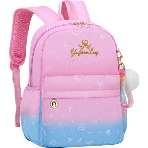 New Children Primary School Bag Gradient Color Cartoon Cute 1-3 grades School Bags Girls Backpack For Kids