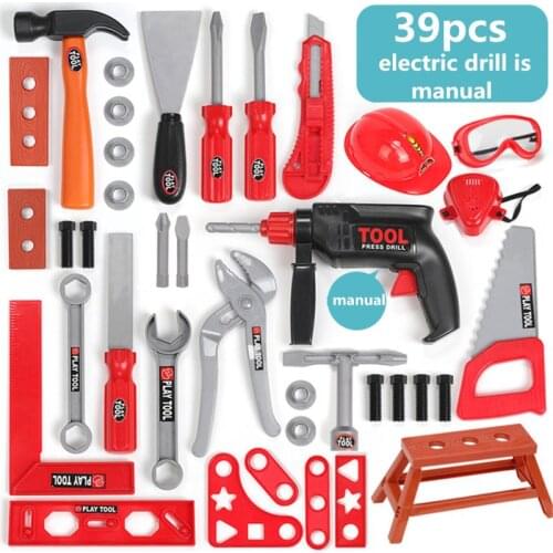 Kids Toolbox Kit Educational Toys Simulation Repair Tools Toys Drill Plastic Game Learning Engineering Puzzle Toys Gifts
