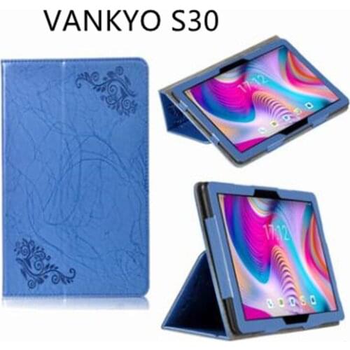 For VANKYO MatrixPad S8 S10 S20 S30 Android Tablet Case Print PU Leather Folding Stand with Hand Holder Magnetic Cover S21