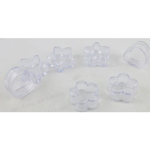 100 x 5g Travel Mini Sample Heart Shape Plastic Jar Small Plastic Cream Pot 5cc Empty Cream Jar Dispaly Case