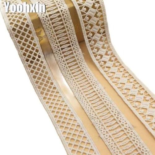 HOT White Water soluble Embroidery flower lace fabric trim ribbon DIY sewing applique collar craft guipure dress wedding decor