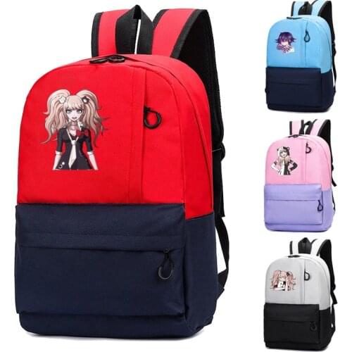 Canvas Backpack Student Mochilas for Teenagers Boys Girls School Bags Anime Danganronpa Junko Laptop Bag Men Women Backpack