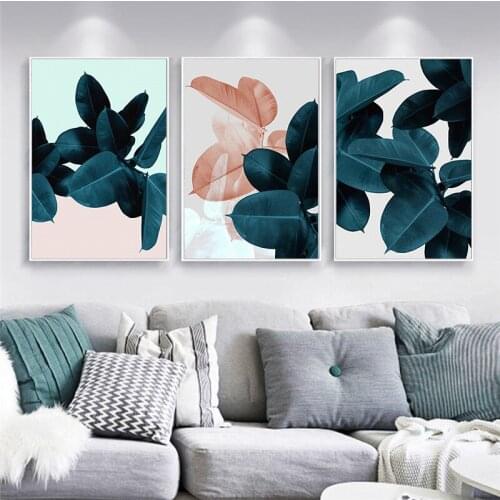 Watercolor Leaf Plant Art Home Decor Nordic Canvas Painting Wall Art Prints and Poster Modern Vivid Picture for Bedroom Decor