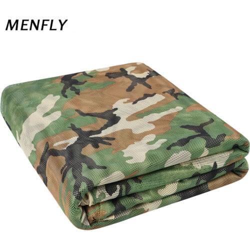 MENFLY Woodland Military Camouflage Net Mesh Cloth 300D Army Breathable Camo Guise Cotton Material Mantle Network Awning