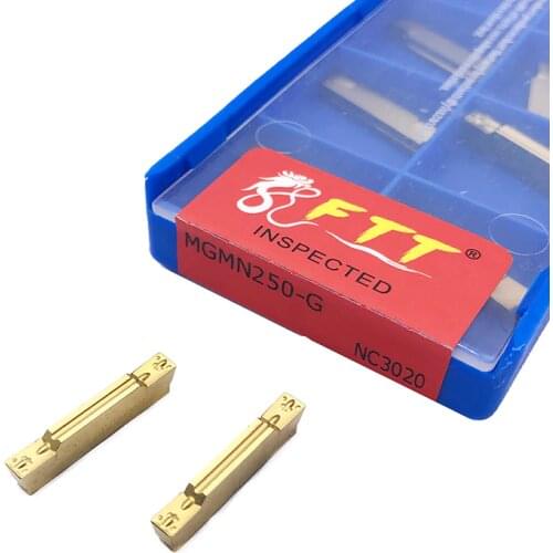 10PCS MGMN250 G NC3020 2.5mm Grooving Carbide Inserts MGMN250 G Lathe cutter Turning Tool Parting and grooving tool Parting off