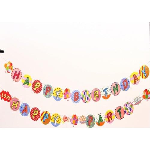 1 Set Pull Flag Cardboard Party Flags English Letters Party Pull Strips Celebrations Supplies