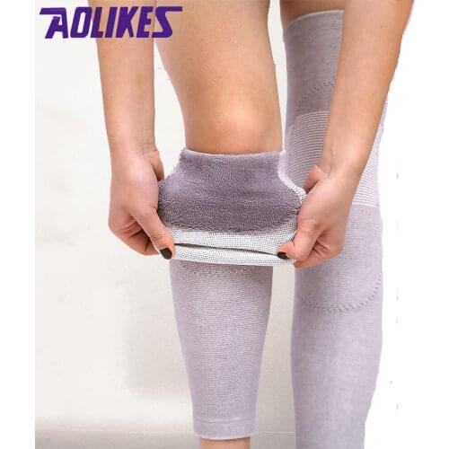 AOLIKES 1 Pair Plus Cashmere Winter Keeping Warm Cycling Leg Warmer Sleeve Kneepad Yoga Running Knee Support Brace For Women Men